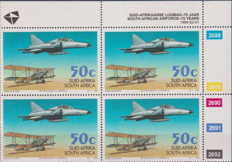 Stamps Control Blocks 1995 Aviation Anniversaries