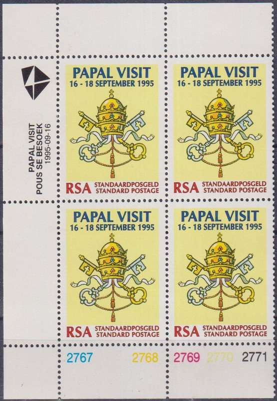 Stamps Control Blocks 1995 Visit of Pope John Paul II