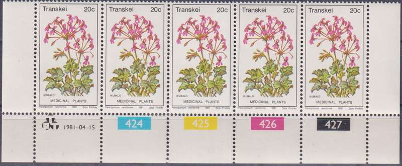 Stamps Control Blocks Transkei 1981 Medicinal Plants