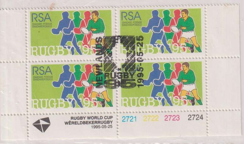 Stamps Control Blocks 1995 World Cup Rugby Championship, South Africa