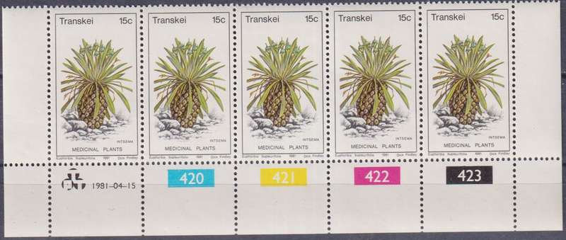 Stamps Control Blocks Transkei 1981 Medicinal Plants