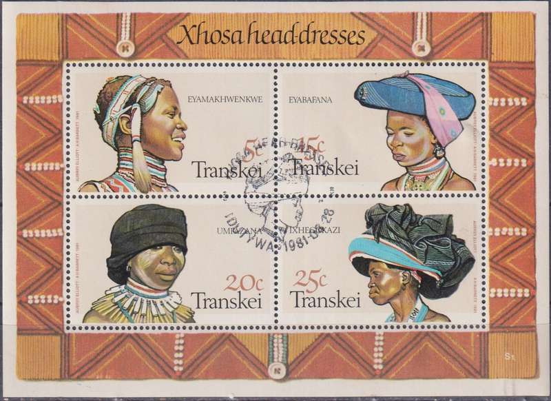 Stamps Control Blocks Transkei 1981 Xhosa Women's Headdresses