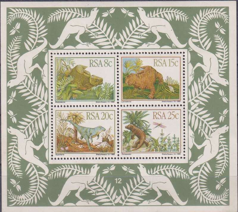 Stamps Control Blocks RSA 1982 Dinosaurs