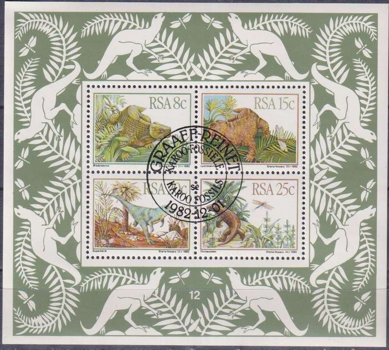 Stamps Control Blocks RSA 1982 Dinosaurs