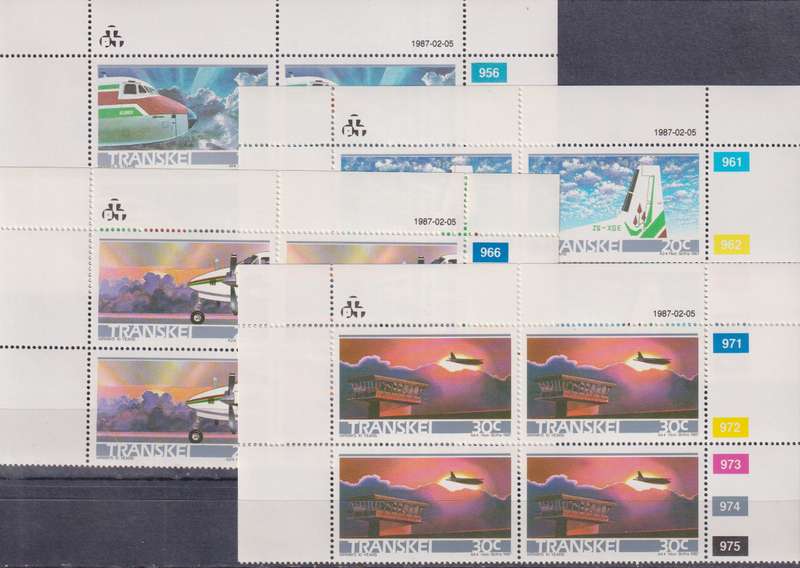 Stamps Control Blocks Transkei 1987 The 10th Anniversary of Airline "Transkei Airways"