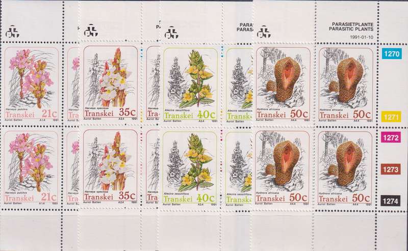 Stamps Control Blocks Transkei 1991 Parasitic Plants