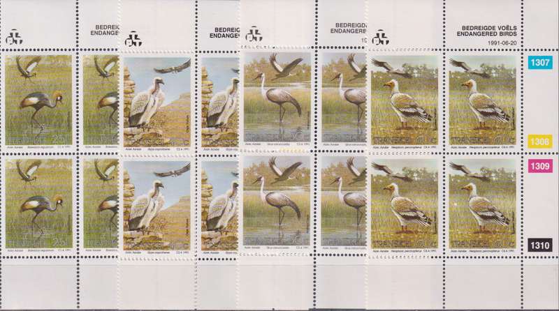 Stamps Control Blocks Transkei 1991 Endangered Birds