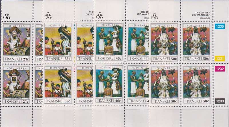 Stamps Control Blocks Transkei 1990 Diviners