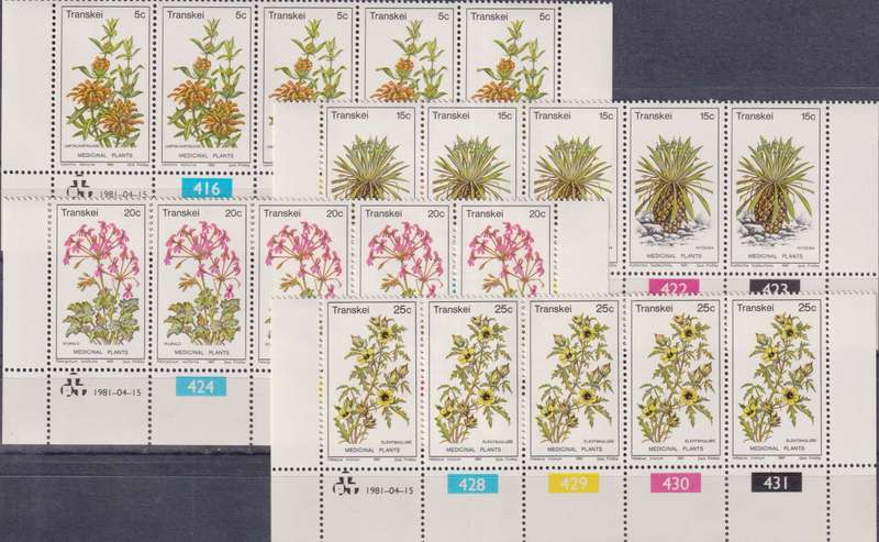 Stamps Control Blocks Transkei 1981 Medicinal Plants
