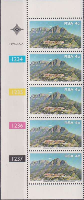 Stamps Control Blocks RSA 1979 The 50th Anniversary of University of Cape Town