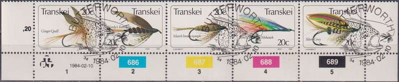 Stamps Control Blocks Transkei 1984 Fishing Flies