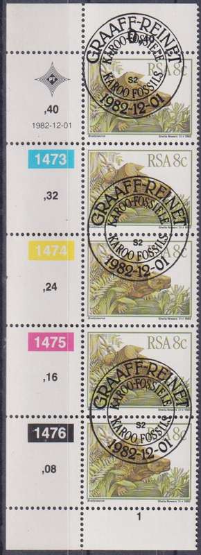 Stamp Control Blocks RSA 1982 Dinosaurs