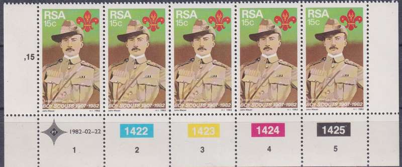 Stamp Control Blocks RSA 1982 The 75th Anniversary of Boy Scout Movement