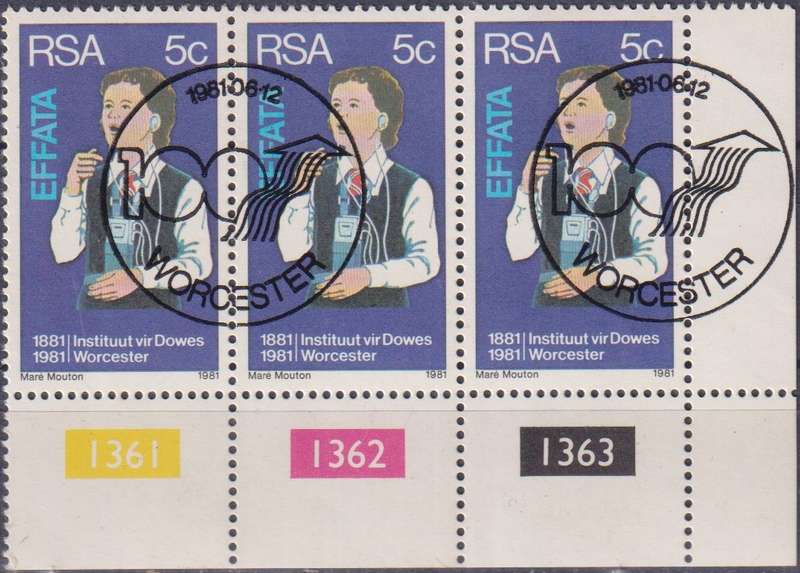 Stamp Control Blocks RSA 1981 The 100th Anniversary of the Institutes for Deaf and Blind, Worcester