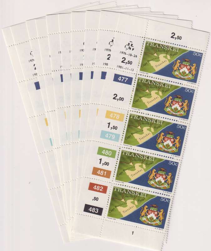 Stamp Control Blocks Transkei 1976 Local Motifs