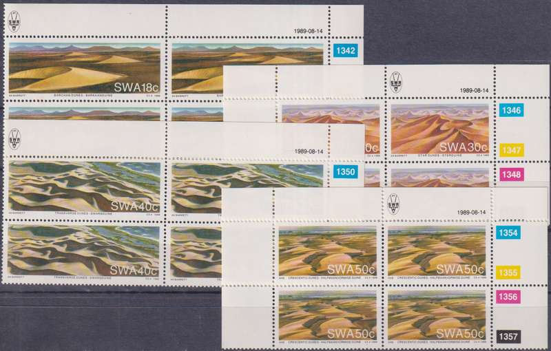 Stamp Control Blocks SWA 1989 Namib Desert Sand Dunes