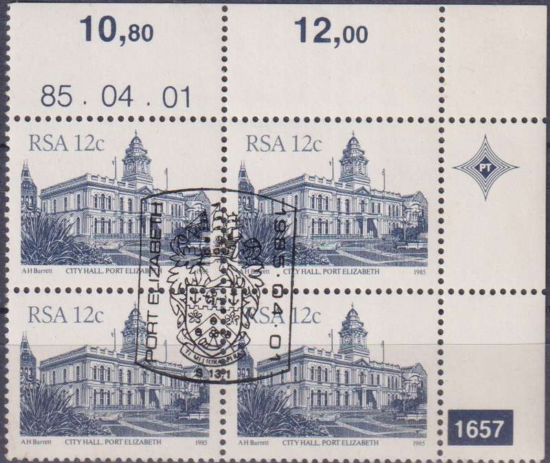 Stamps Control Blocks RSA 1985 Buildings