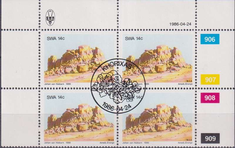 Stamp Control Blocks 1986 Rock Formations