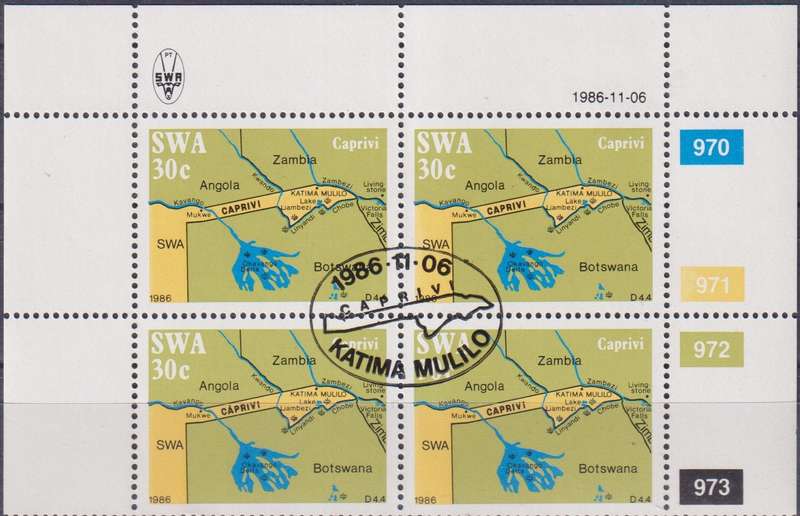 Stamp Control Blocks 1986 Caprivi Strip