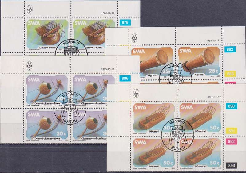 Stamp Control Blocks 1985 Traditional Musical Instruments