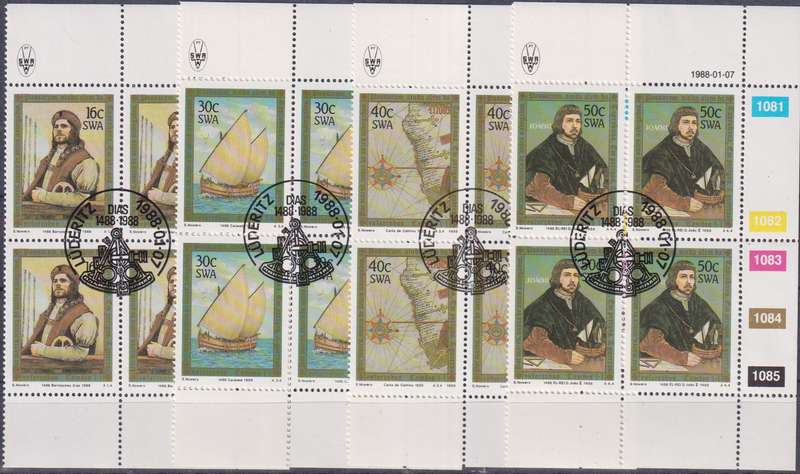 Stamps Control Blocks 1988 The 500th Anniversary of Discovery of Cape of Good Hope by Bartolomeu Dia