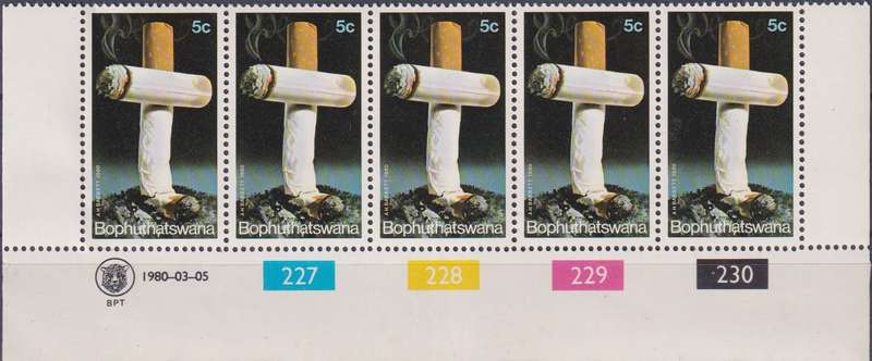Stamps Control Blocks 1980 Anti-smoking Campaign
