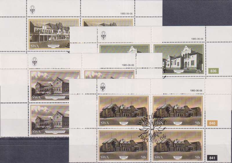Stamps Control Blocks 1985 Historic Buildings of Windhoek
