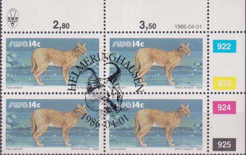 Stamps Control Blocks 1986 Wild Mammals