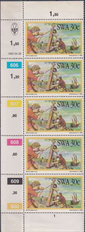 Stamp Control Blocks SWA 1982 Bartholomeo Diaz