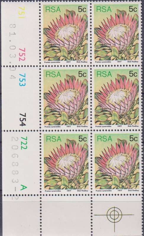 Stamps Control Blocks 1977 Flora - Protea Plants