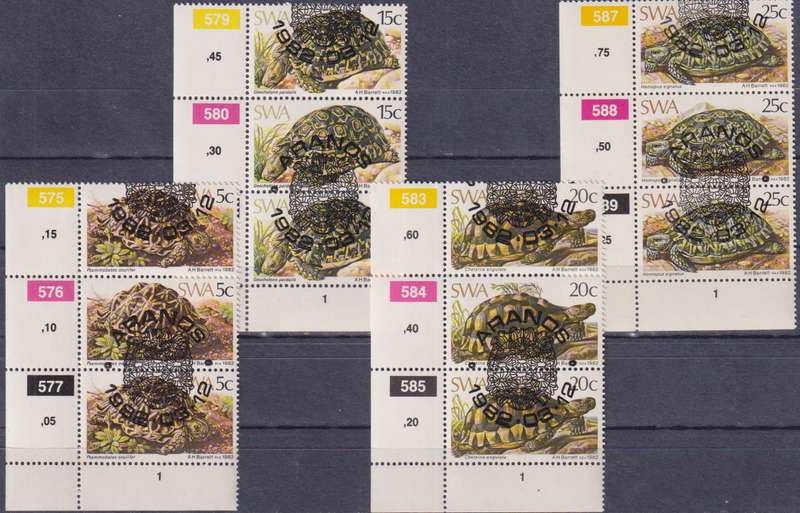 Stamps Control Blocks SWA 1982 Tortoises