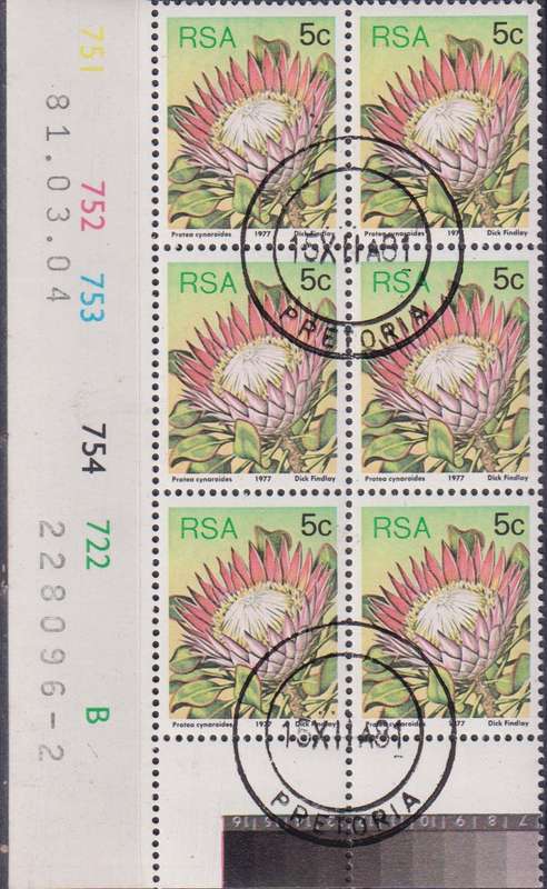 Stamps Control Blocks 1977 Flora - Protea Plants