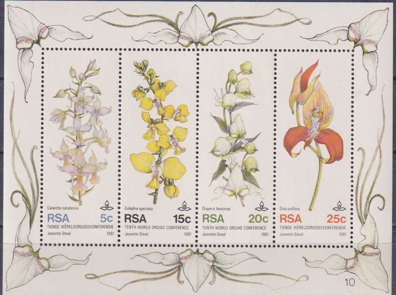 Stamps Control Blocks 1981 The 10th World Orchid Conference, Durban