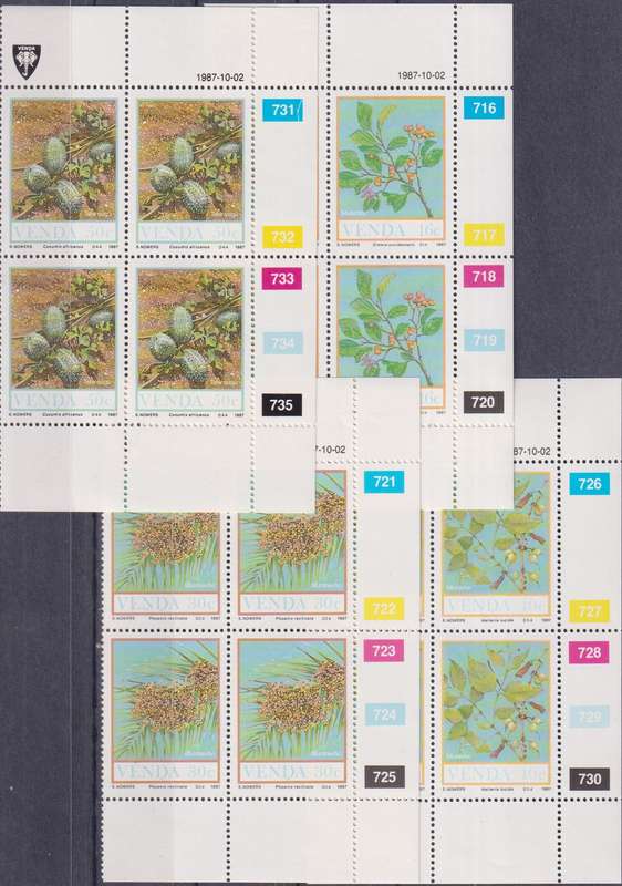 Stamp Control Blocks Venda 1987 Field Fruits