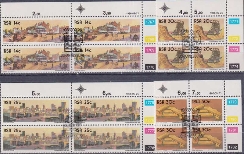 Stamps Control Block RSA 1986 The 100th Anniversary of Johannesburg