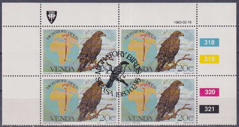 Stamps Control Block Venda 1983 Migratory Birds