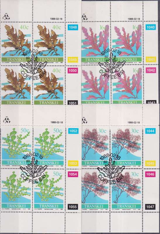 Stamps Control Blocks Transkei 1988 Seaweed