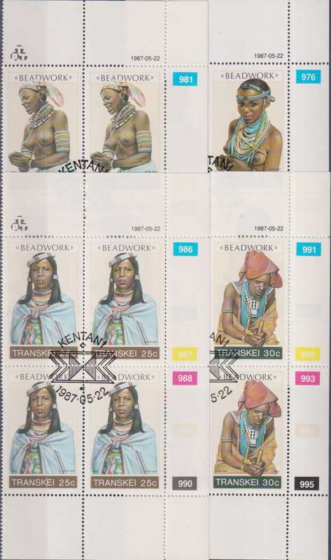 Stamps Control Blocks Transkei 1987 Transkei Beadwork