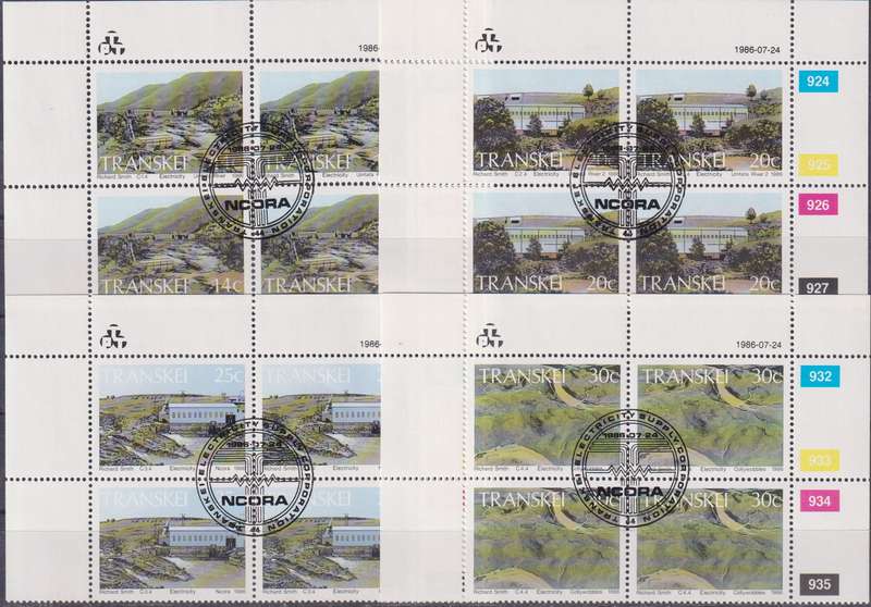 Stamps Control Blocks Transkei 1986 Hydro-electric Power Stations