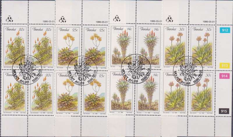 Stamps Control Blocks Transkei 1986 Aloes