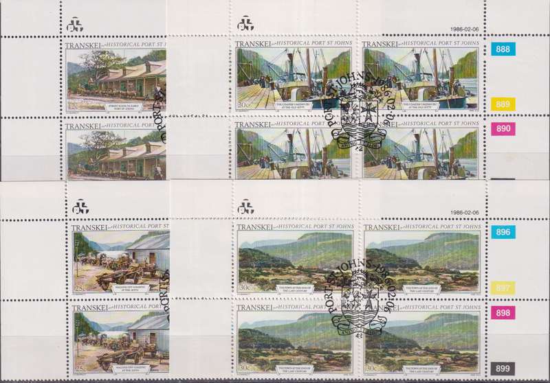 Stamps Control Blocks Transkei 1986 Historic Port St. Johns