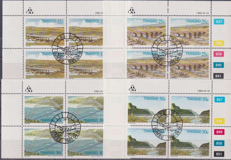 Stamps Control Blocks Transkei 1985 Bridges