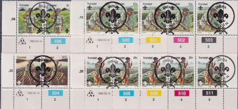 Stamps Control Blocks Transkei 1982 The 75th Anniversary of Boy Scout Movement