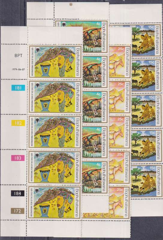 Stamps Control Blocks Bophuthatswan 1979 International Year of the Child - Children's Drawings of Lo