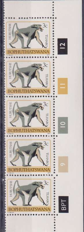 Stamps Control Blocks Bophuthatswana 1977 -1982 Animal Totems