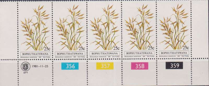 Stamps Control Blocks Bophuthatswana 1981 Indigenous Grasses