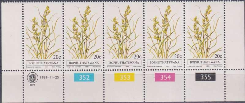 Stamps Control Blocks Bophuthatswana 1981 Indigenous Grasses