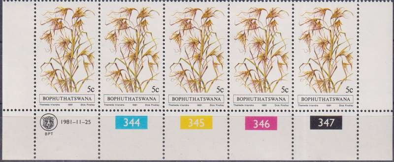 Stamps Control Blocks Bophuthatswana 1981 Indigenous Grasses