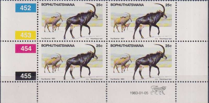 Stamps Control Blocks Bophuthatswana 1983 Pilanesberg Nature Reserve