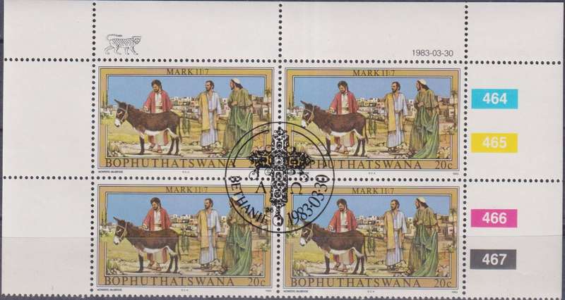 Stamps Control Blocks Bophuthatswana 1983 Easter - Palm Sunday